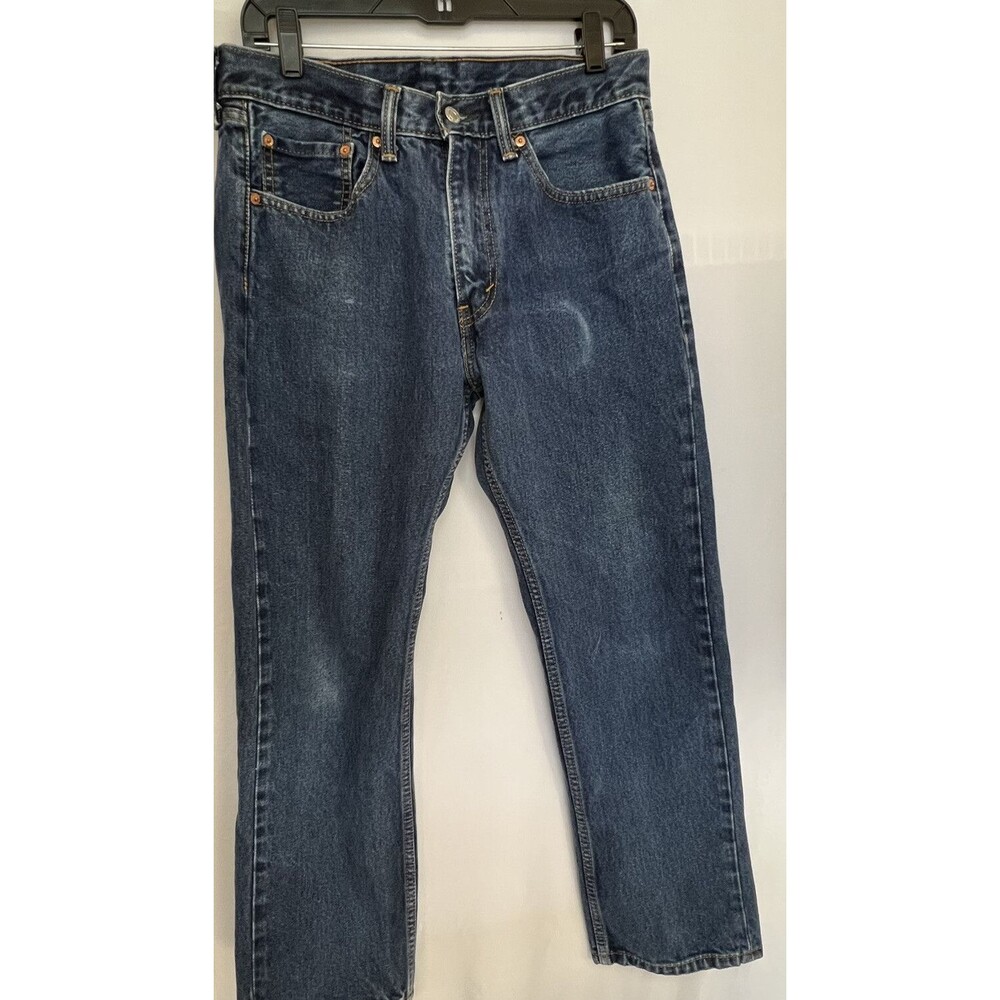 Levis 505 Mens Medium Wash Regular Fit Straight Leg Denim Blue Jeans 32 x 31